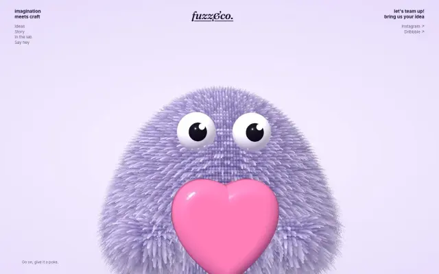 Fuzzy Friend — 3D Creative Agency Landing Page design preview
