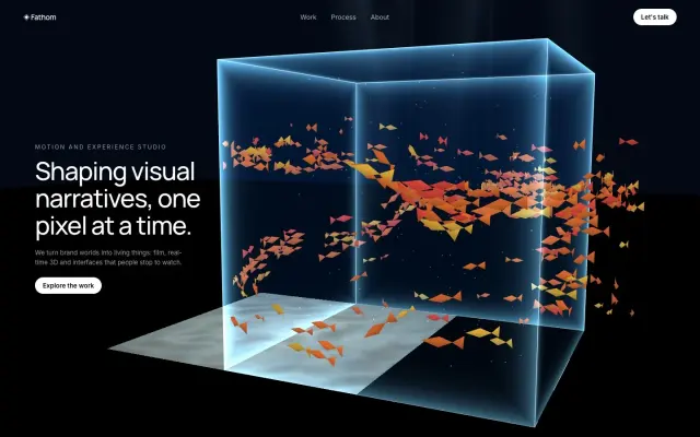 Glass Aquarium — 3D Studio Landing Page design preview