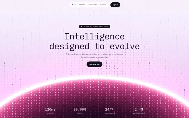 Glyph Horizon — 3D Developer-Tool Landing Page design preview