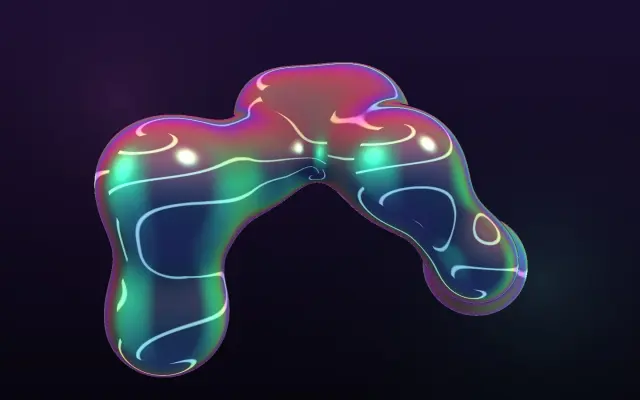 Liquid Chrome — Iridescent Liquid-Metal Metaballs design preview