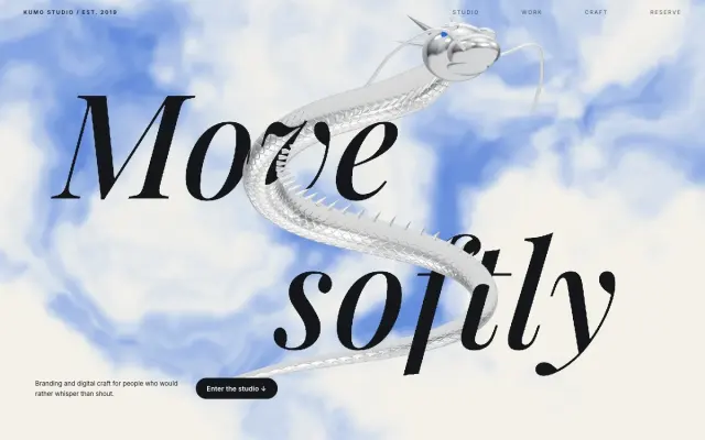 Silver Serpent — 3D Studio Landing Page design preview