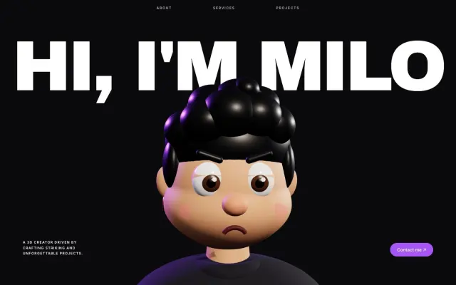 Toon Portfolio — 3D Personal Portfolio design preview