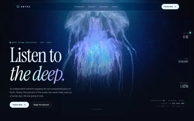 ABYSS — A Descent Into the Deep Ocean design preview