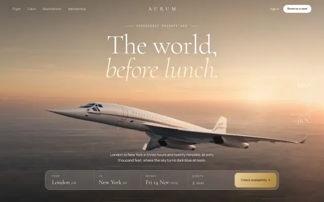 AURUM — Supersonic Private Air design preview