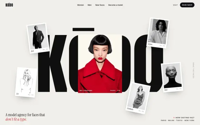 KŌDO — A Model Agency You Can Pick Up design preview