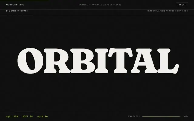 Monolith Type — ORBITAL Variable Type Foundry design preview