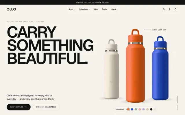 OLLO — Premium Bottle Brand Shopify Theme design preview
